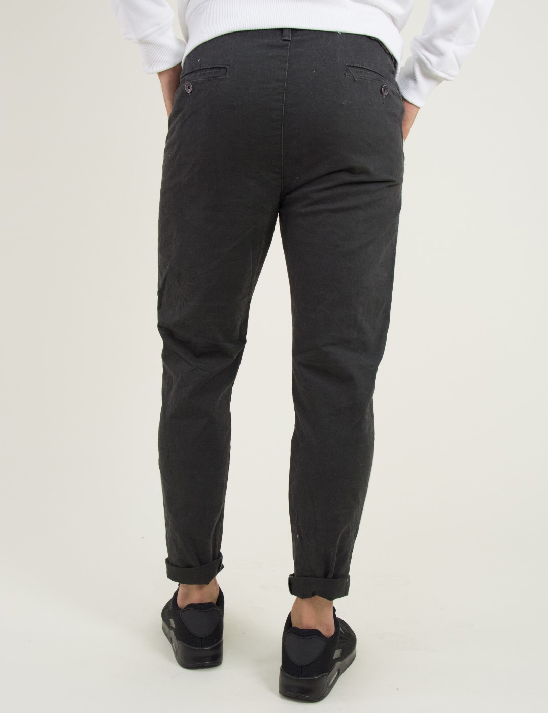 Ανδρικό γκρι υφασμάτινο παντελόνι πλαϊνή ρίγα 8056 φωτογραφία